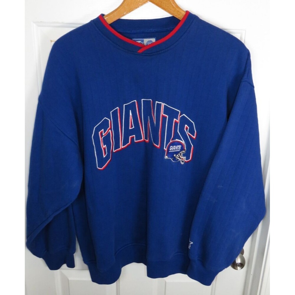 Vintage New York Giants Sweatshirt Blue XL Embroidered Starter NFL Football 90s